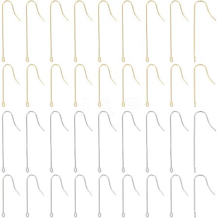 Unicraftale 160Pcs 4 Style 316 Surgical Stainless Steel Earring Hooks STAS-UN0039-38-1