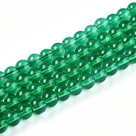 Baking Paint Transparent Glass Beads Strands DGLA-N006-6mm-09-1