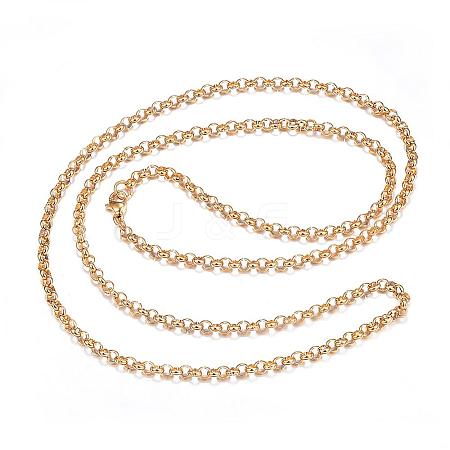 304 Stainless Steel Necklaces NJEW-E080-01G-1