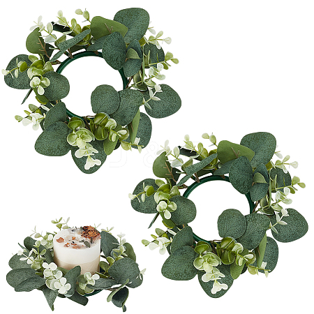 Spun Silk Cloth with PE Plastic Garland for Candle AJEW-WH0314-804B-1