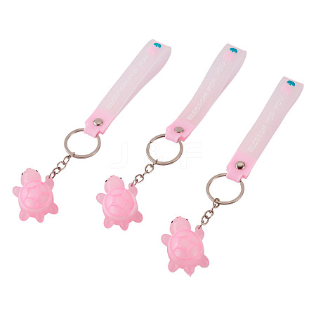 3Pcs PVC Tortoise Pendant Keychains KEYC-TADJ0001-02D-1
