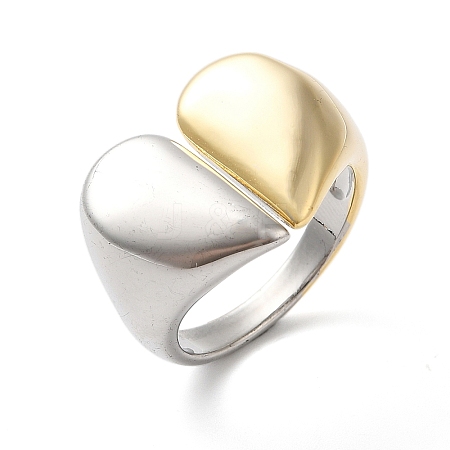 Heart Brass Open Cuff Rings for Women RJEW-B062-11GP-1