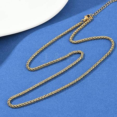304 Stainless Steel Wheat Chains Necklaces for Unisex NJEW-K395-01B-G-1