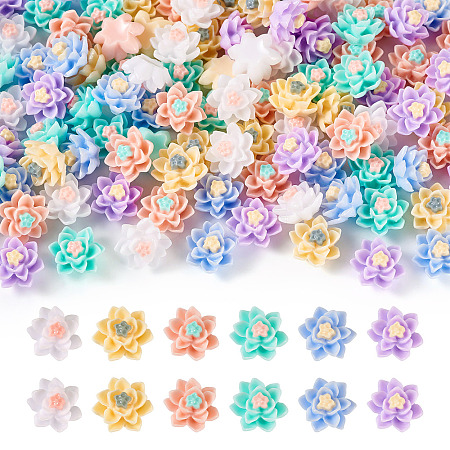 120Pcs 6 Colors Opaque Resin Cabochons CRES-TA0001-28-1