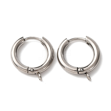201 Stainless Steel Hoop Earring Findings STAS-D379-06D-P-1