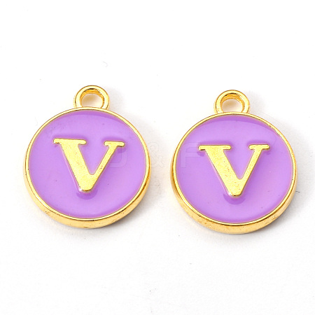 Golden Plated Alloy Enamel Charms X-ENAM-S118-10V-1