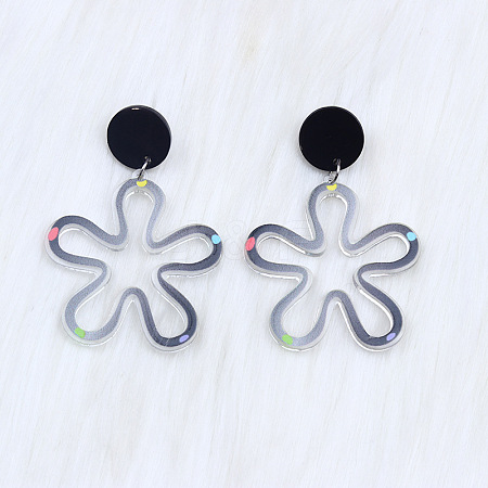 Flower Acrylic Dangle Stud Earrings FS-WG333B2-01-1