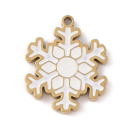 Christmas Theme Ion Plating(IP) 304 Stainless Steel Enamel Charms X1-STAS-Z083-08G-07-1
