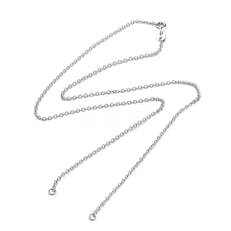 Rhodium Plated 925 Sterling Silver Textured Link Chain Necklaces Making STER-B001-04P-1