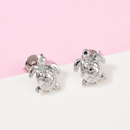 Brass Stud Earrings EJEW-R032-03P-1