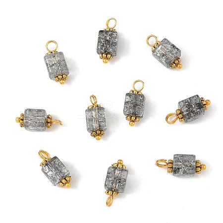 10Pcs Crackle Glass Pendants PALLOY-YW00067-09-1