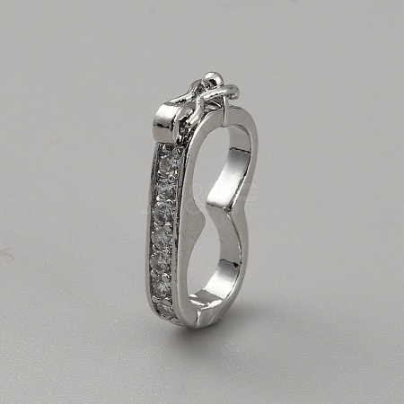 Brass Micro Pave Clear Cubic Zirconia Twister Clasps KK-WH0064-04P-1