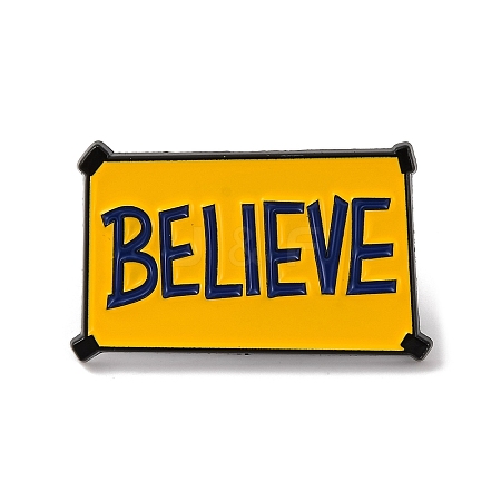 BELIEVE Word Alloy Enamel Pins JEWB-A024-16-1