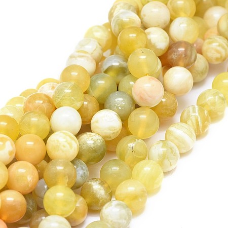 Natural Yellow Opal Beads Strands G-F674-07A-10mm-1