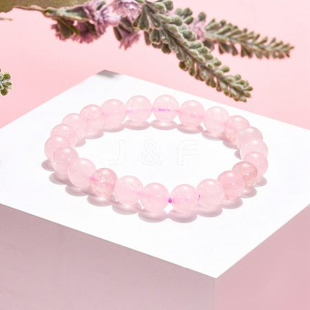 Natural Rose Quartz Beaded Stretch Bracelets B072-1-1
