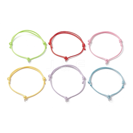 6Pcs 6 Colors Adjustable Waxed Polyester Cord Bracelet Making AJEW-JB01318-02-1