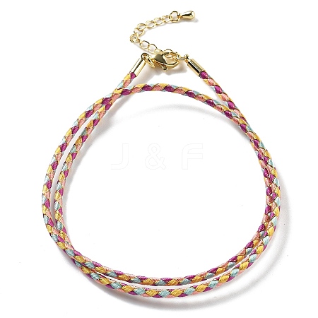 Polyester Cord Braided Necklace Makings MAK-L043-03G-24-1