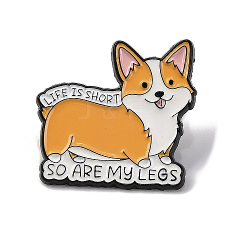 Creative Cartoon Cute Corgi Dog So Are My Legs Zinc Alloy Brooches JEWB-U001-01J-1