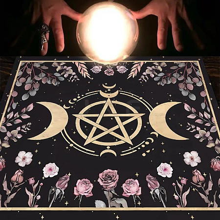 Polyester Tarot Tablecloth for Divination PW-WG53080-09-1