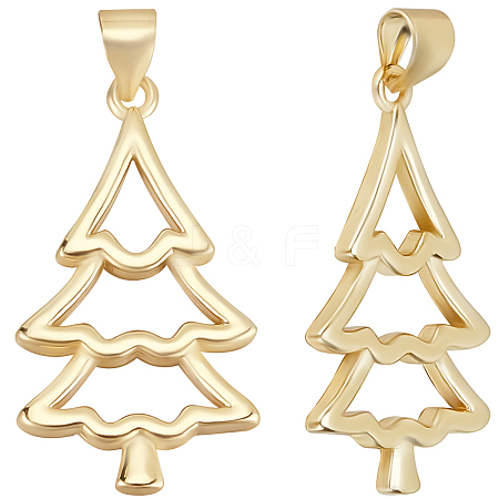 10Pcs Christmas Theme Brass Pendants KK-BBC0014-98-1