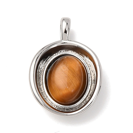 Natural Tiger Eye Pendants KK-A279-16P-1