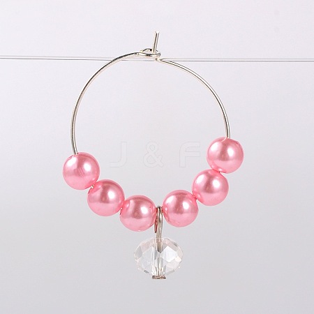Imitation Acrylic Pearl Beads Wine Glass Charms AJEW-JO00024-04-1