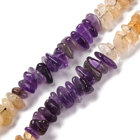 Natural Citrine & Amethyst Beads Strands G-L610-A06-A01-1