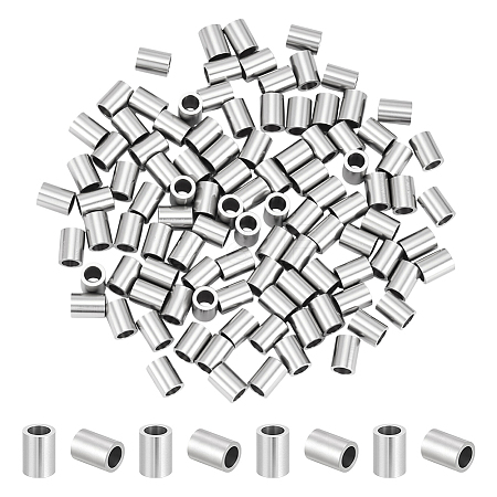 100Pcs 304 Stainless Steel Tube Beads STAS-UN0063-82A-P-1