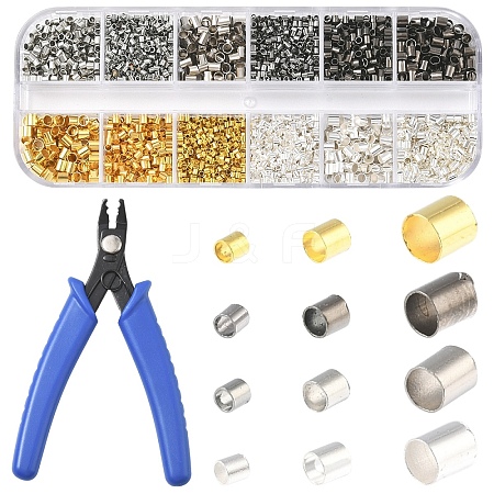 Tube Brass Crimp Beads DIY-YW0017-13-1