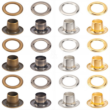 200 Sets 4 Colors Iron Grommet Eyelet Findings SCRA-GF0001-10A-04-1