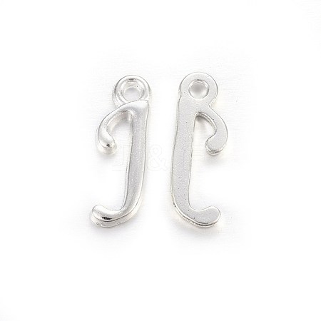 Silver Color Plated Alloy Letter Pendants X-PALLOY-J718-01S-J-1