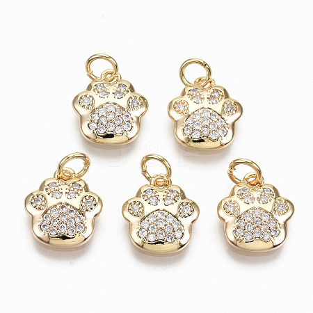 Brass Micro Pave Clear Cubic Zirconia Charms RJEW-T063-38G-NF-1