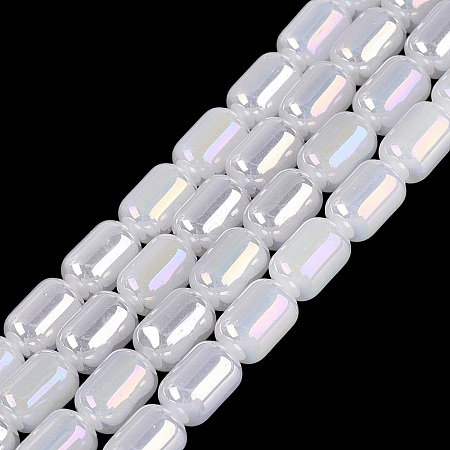 Electroplate Imitation Jade Glass Beads Strands EGLA-Q132-03B-B01-1