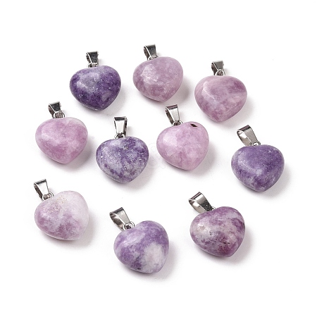 Natural Lepidolite/Purple Mica Stone Pendants G-I311-A11-1-1