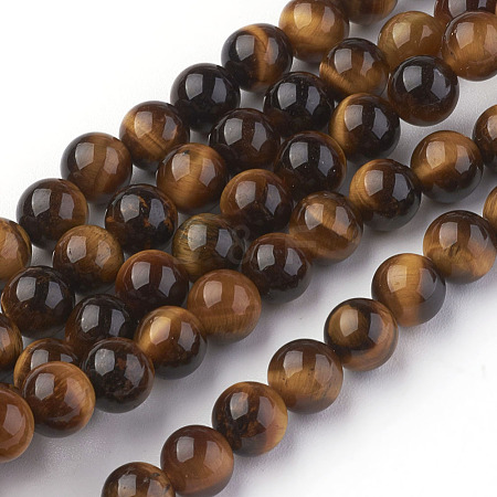 Natural Tiger Eye Beads Strands X-G-G099-6mm-5-1