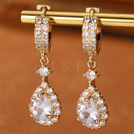 Alloy & Crystal Rhinestone Dangle Hoop Earrings WG072DE-02-1