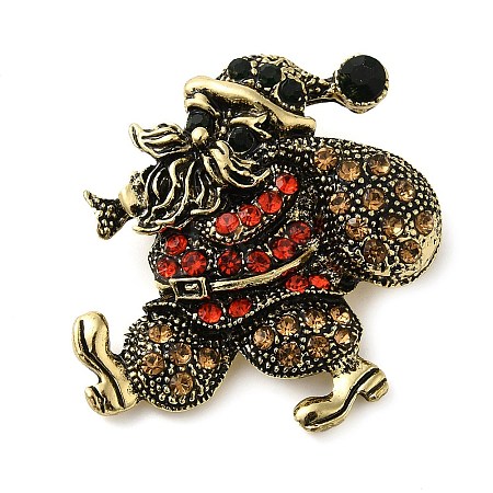 Christmas Alloy Colorful Rhinestone Brooches LS-JEWB-U009-10A-1