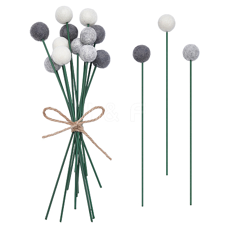 12Pcs 3 Colors Wool Artificial Flower AJEW-PH01681-1