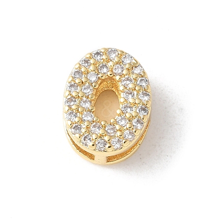 Brass Micro Pave Clear Cubic Zirconia Initial Multi-strand Links KK-S520-01G-15-1