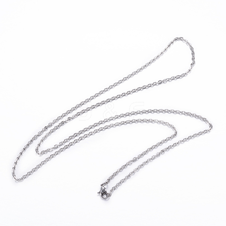 304 Stainless Steel Cable Chain Necklaces STAS-J023-08P-1
