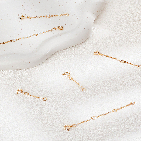 6Pcs 3 Styles Brass Cable Chain Chain Extender FIND-LP0003-51G-1