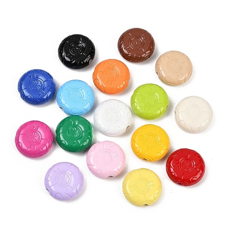 Opaque & Spray Painted Acrylic European Large Hole Beads OACR-G048-05-1