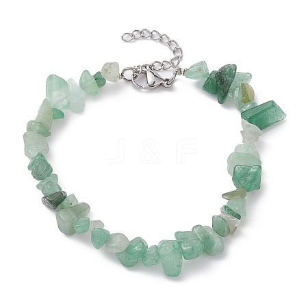 Natural Green Aventurine Chips Beaded Bracelet BJEW-JB09686-05-1