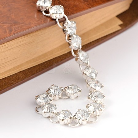 Handmade Brass Rhinestone Link Chains for Necklaces Bracelets Making AJEW-JB00154-1