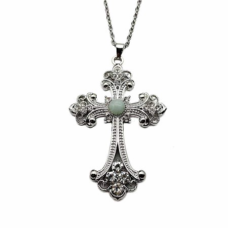 Vintage sparkling diamond cross large DIY accessory accessories IL0019-11-1