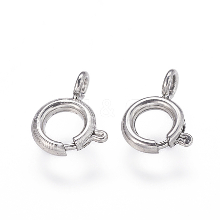 Tarnish Resistant 304 Stainless Steel Spring Ring Clasps X-STAS-P162-12-6mm-1