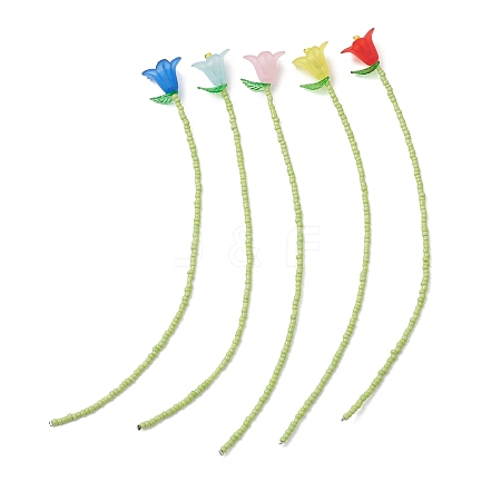Flower Acrylic Bookmarks AJEW-TA00064-1