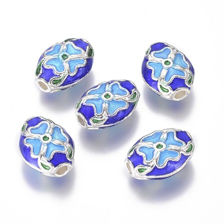 Silver Color Plated Alloy Beads ENAM-L030-B01-S-1