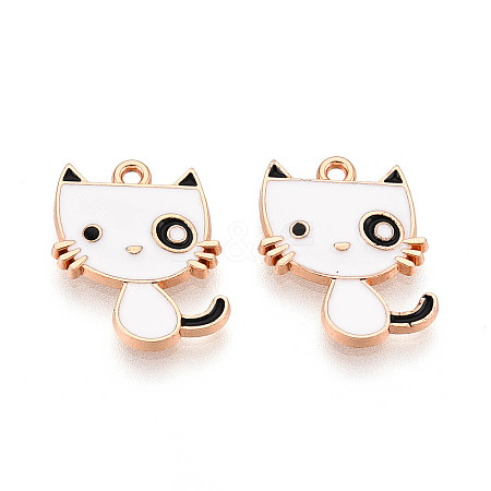 Alloy and Enamel Pendants ENAM-T021-35B-G-1