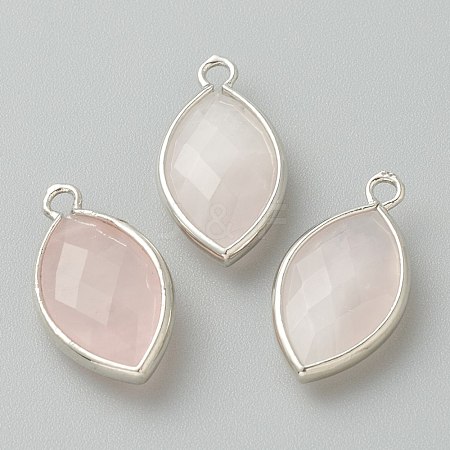 Natural Rose Quartz Pendants G-B009-01P-J-1